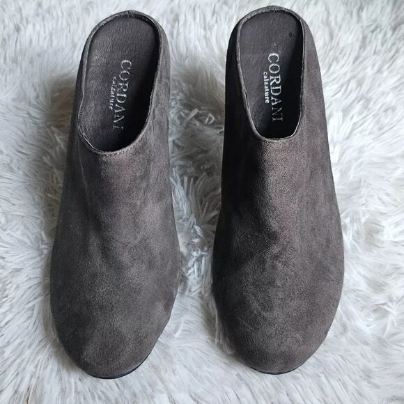 Cordani Calzature Women Mule Shoes Gray Suede Leather Heel Sandal Size 39.5 9US - Picture 3 of 12